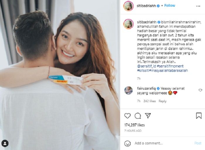 Siti Badriah mengungkapkan kabar bahagianya usai dirinya dinyatakan hamil setelah menunggu dua tahun pasca menikah 2019 lalu.*