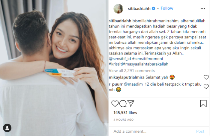 Selamat! Siti Badriah Akhirnya Umumkan Kehamilannya: Hadiah Terbesar yang Tak Ternilai Harganya