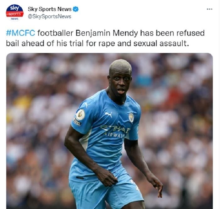 Hakim kembali menolak permintaan banding ketiga yang diajukan bek Manchester City, Benjamin Mendy, terkait kasus penyerangan seksual yang dihadapinya.