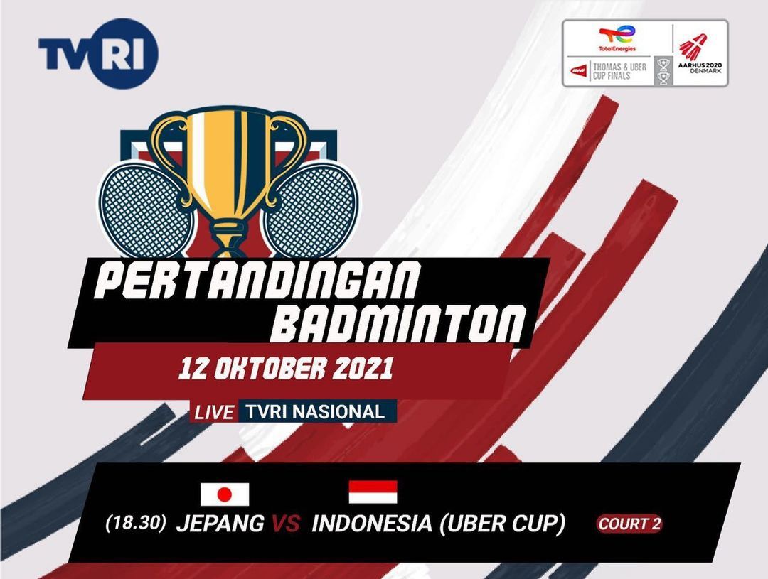 SEDANG BERLANGSUNG! Live Streaming TVRI Uber Cup 2021 Indonesia vs Jepang Hari Ini