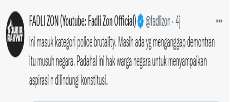 Fadli Zon Soroti Video Viral Polisi Banting Mahasiswa: Ini Masuk Police Brutality, Jangan Anggap Musuh Negara