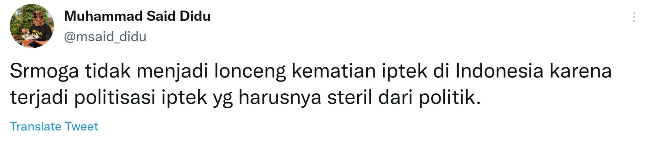 Cuitan Said Didu terkait dilantiknya Megawati Soekarnoputri sebagai Ketua Dewan Pengarah BRIN.