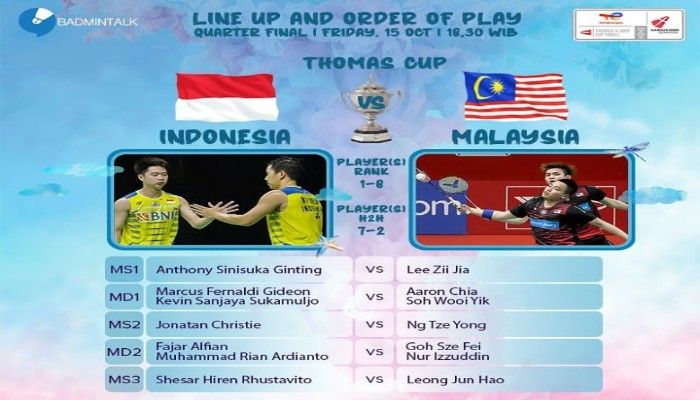 Thomas cup malaysia vs indonesia