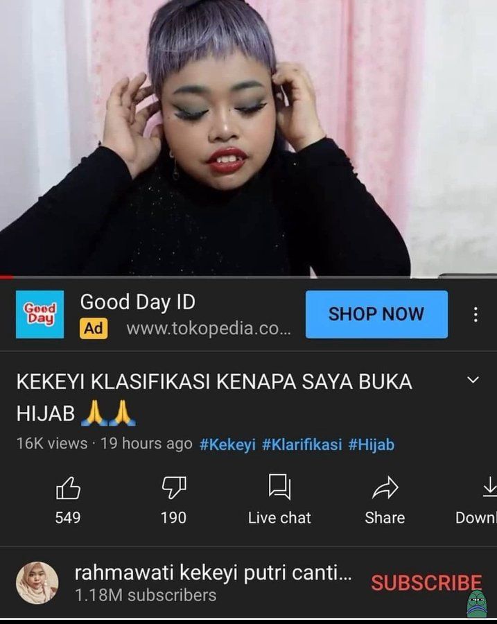 Kekeyi Ramai Diperbincangkan Usai Unggah Video  Klasifikasi Alasan Buka Hijab, Netizen: Aku Salut!
