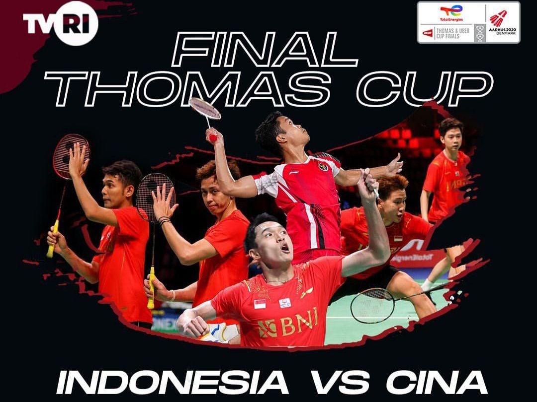 LINK Live Streaming Badminton FINAL Thomas Cup 2020, Malam Ini 17 Oktober 2021, Persaingan Indonesia vs China