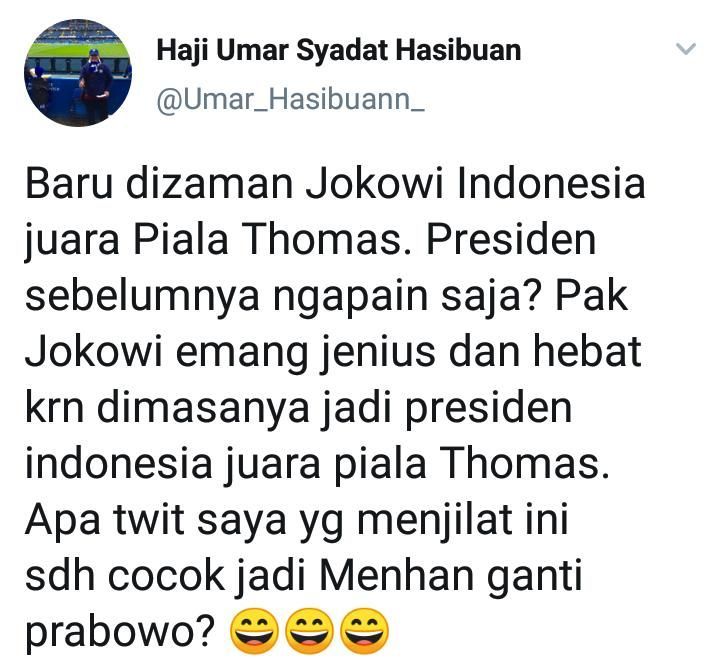 Unggahan Tweet Umar Hasibuan