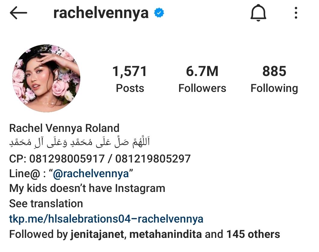 Instagram Rachel Vennya