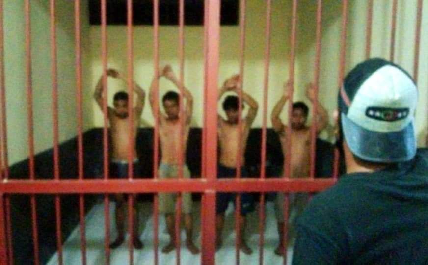 Empat tersangka yang berhasil ditangkap Polres Halteng