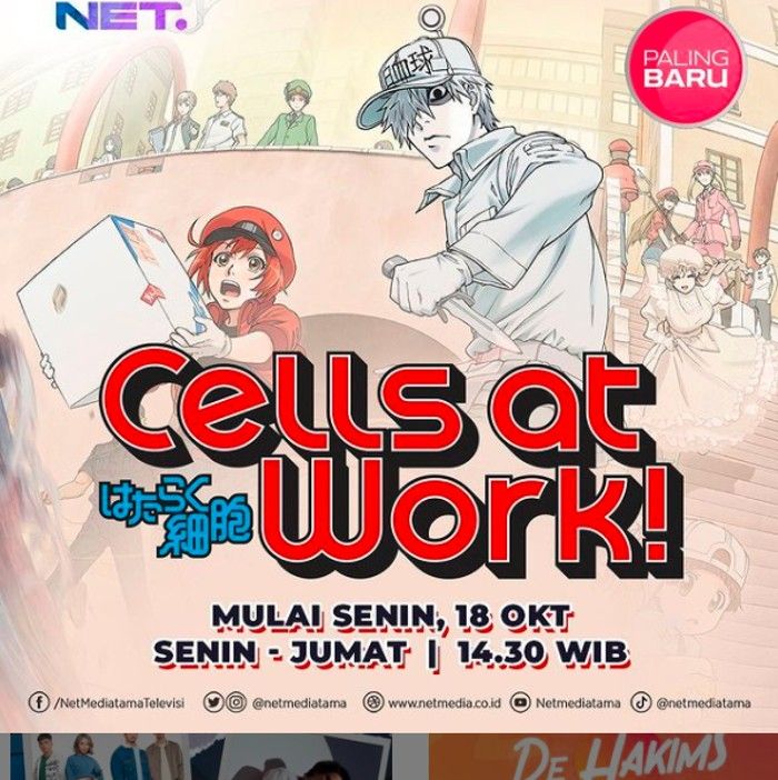 Jadwal Acara NET TV, Selasa 19 Oktober 2021, Saksikan Episode Terbaru Cells at Work! dan Detective Conan (Instagram @net_program)