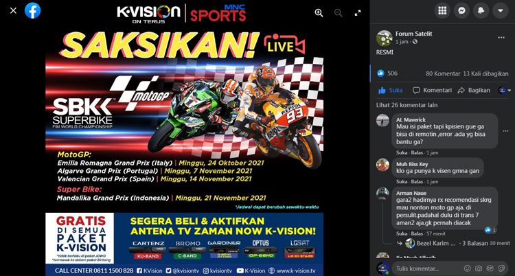 Flyer MotoGP dan Superbike di K-Vision