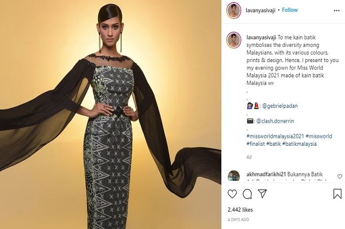 Netizen Indonesia ramai-ramai mengamuk pada Miss World Malaysia 2021, Lavanya Sivaji, usai dirinya mengklaim batik berasal dari negeri Jiran.*