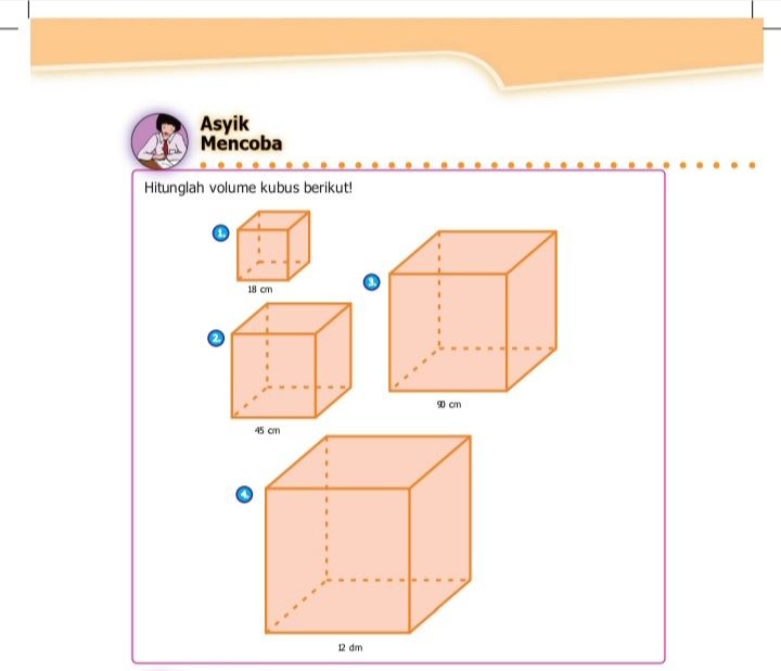 Kunci Jawaban Matematika Halaman 159 Kelas 5 SD Buku Senang Belajar Matematika untuk Menghitung Volume Kubus