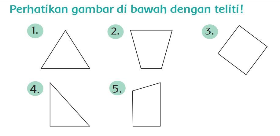 Hitunglah Banyak Sisi Sudut Dan Titik Sudut Pada Bangun Bangun Datar Diatas Tema 4 Kelas 2 Sd Halaman 33 Kabar Lumajang