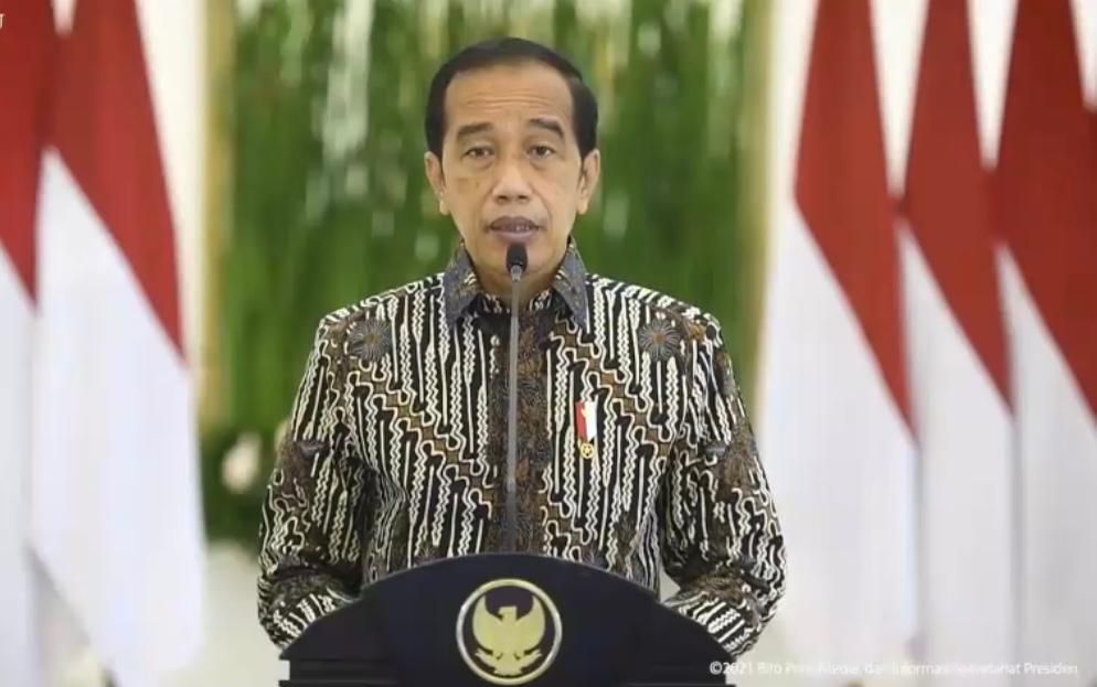Presiden Joko Widodo memberikan ucapan selamat merayakan Hari Ulang Tahun (HUT) ke-57 kepada seluruh keluarga besar Partai Golongan Karya (Golkar) di seluruh Indonesia, Sabtu 23 Oktober 2021 malam.