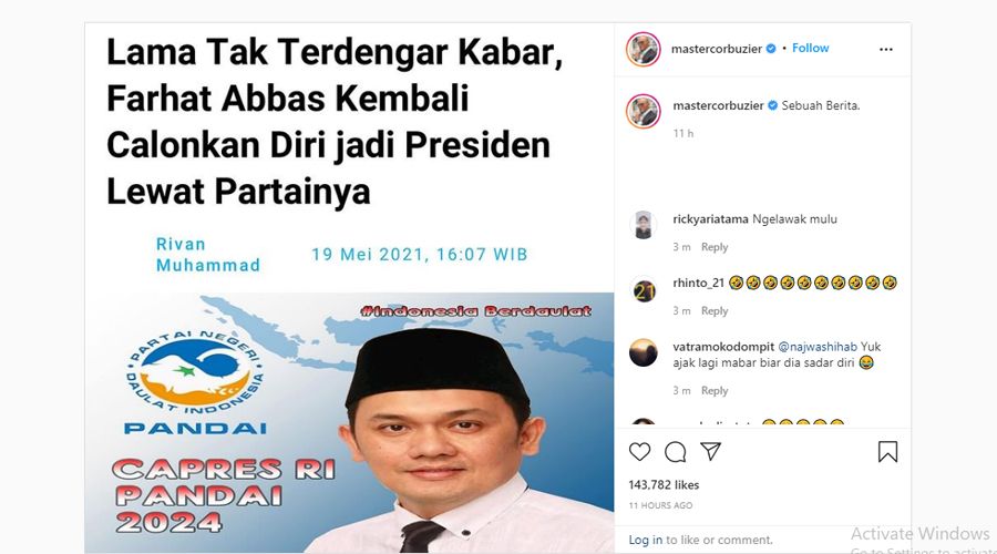 Reaksi Deddy Corbuzier Usai Tahu Farhat Abbas Maju Jadi Capres 2024, Netizen: Rumah Tangganya Aja Gak Becus