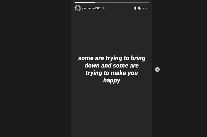Tangkapan layar unggahan Instagram Story Putri Anne. 