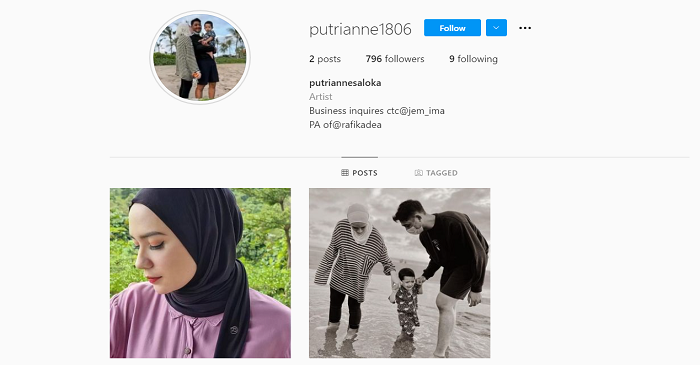 Tangkapan layar Instagram baru Putri Anne.