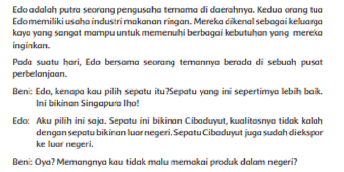 Apakah sikap edo tersebut benar jelaskan tentang dampak dari mencintai produk indonesia