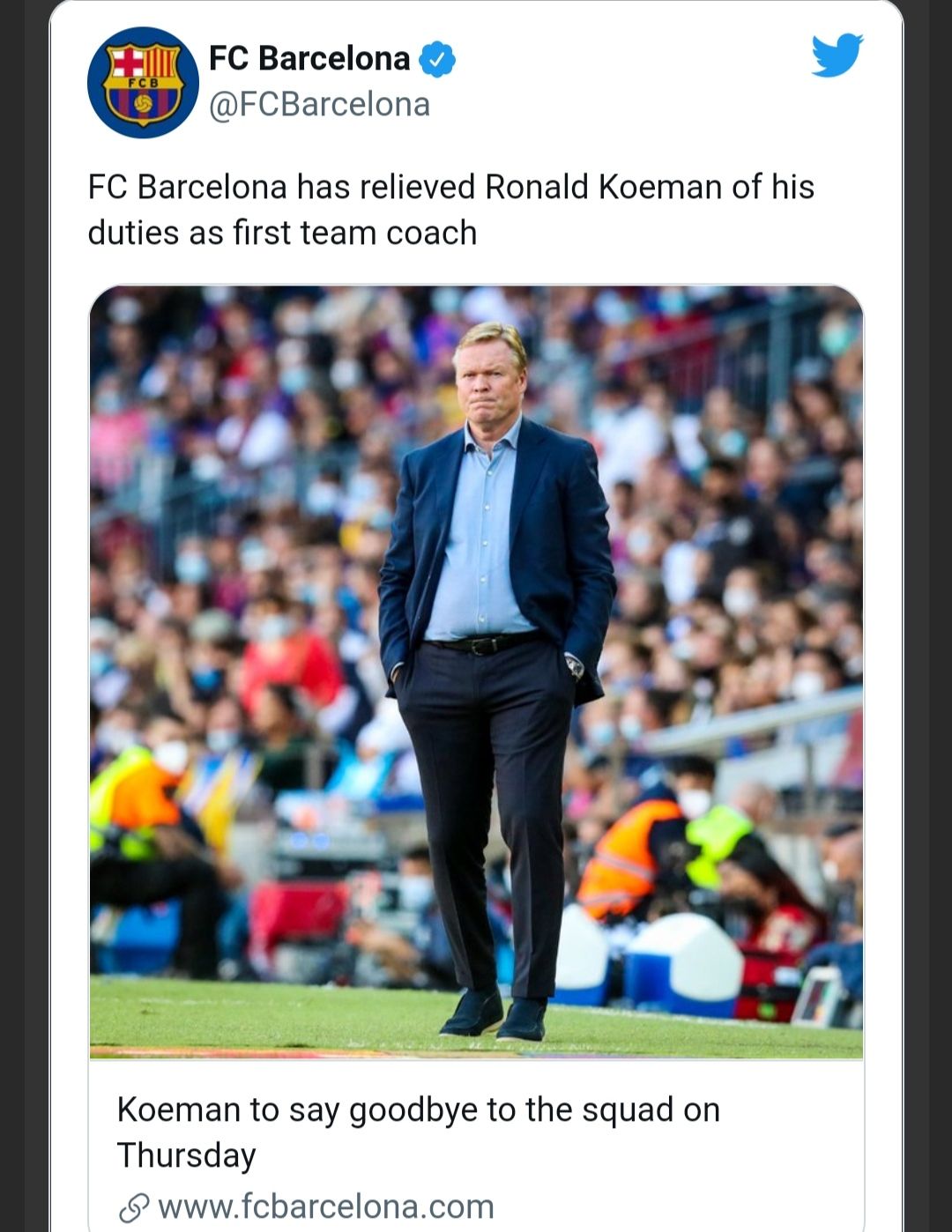Ronald Koeman dipecat Barcelona