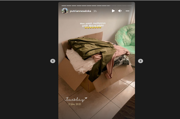 Tangkapan layar unggahan Instagram Story Putri Anne.