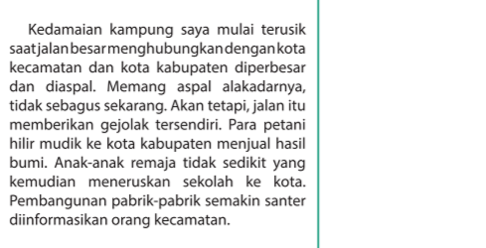 Soal Bahasa Indonesia Kelas 9 Halaman 63, Mengidentifikasi Struktur Cerpen Pohon Keramat