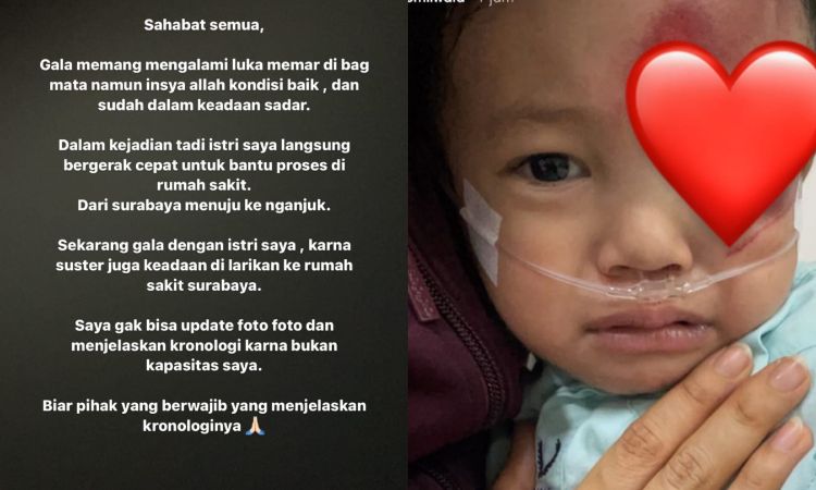 Potret anak Vanessa Angel, Gala saat dirawat di rumah sakit.