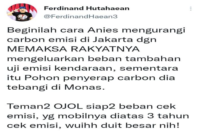 Cuitan Ferdinand Hutahaean Mantan Kader Demokrat/Twitter/@FerdinandHaean3