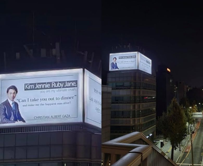 sewa billboard Rp 400 Juta di dekat agensi YG Entertainment, fans ini ajak Jennie BLACKPINK kencan makan malam