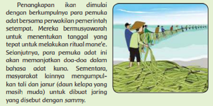 Kunci Jawaban Tema 6 Kelas 5 Halaman 97 dan 98 Tentang Festival Mane'e Tradisi Nelayan di Pantai Malo - Ringtimes Bali