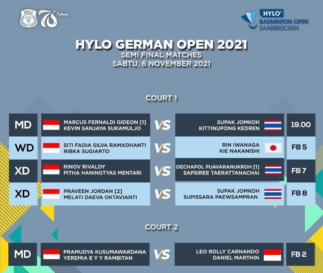 Saksilan Live streaming Badminton Hylo Open 2021 di TVRI