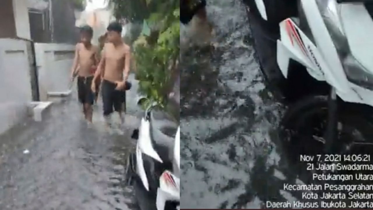 Cuitan video perlihatkan air tergenang yang diduga di Pesanggrahan, Jakarta Selatan
