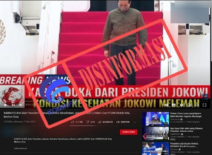 Tangkapan layar informasi hoaks yang mengklaim kondisi kesehatan Jokowi melemah.