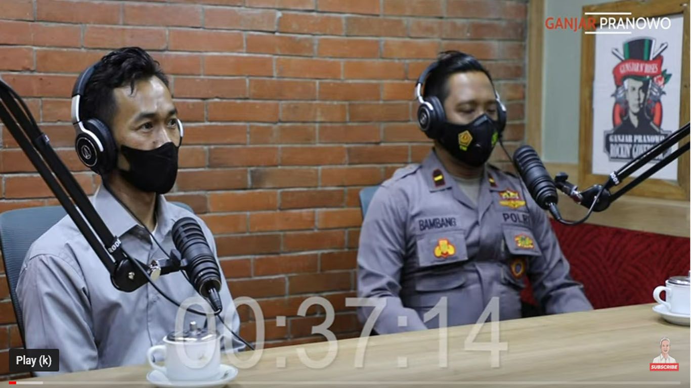 Munir dan Ipd Bambang hadir di podcast Ganjar Pranowo (Tangkapan Youtube @Ganjar Pranowo)