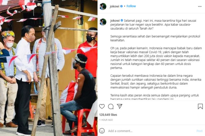 Seusai menjalani karantina, Presiden Jokowi langsung mengumumkan perihal vaksinasi Covid di Indonesia, serta hal lainnya.