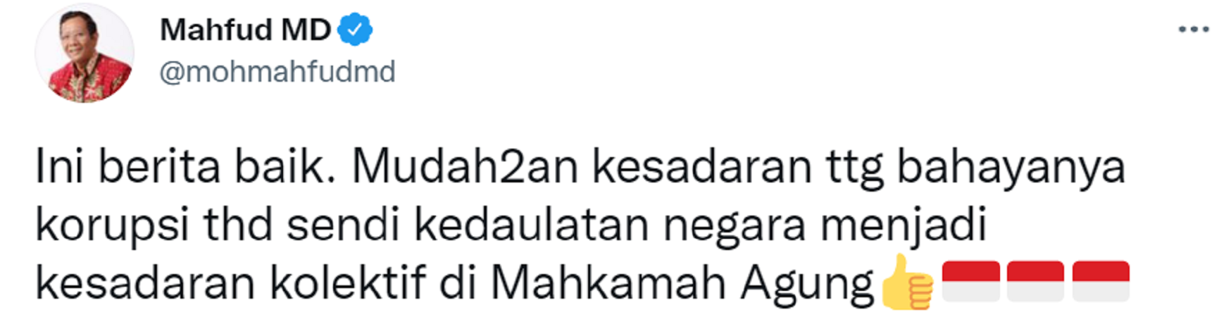 Cuitan Mahfud MD soal masa hukuman Edhy Prabowo.