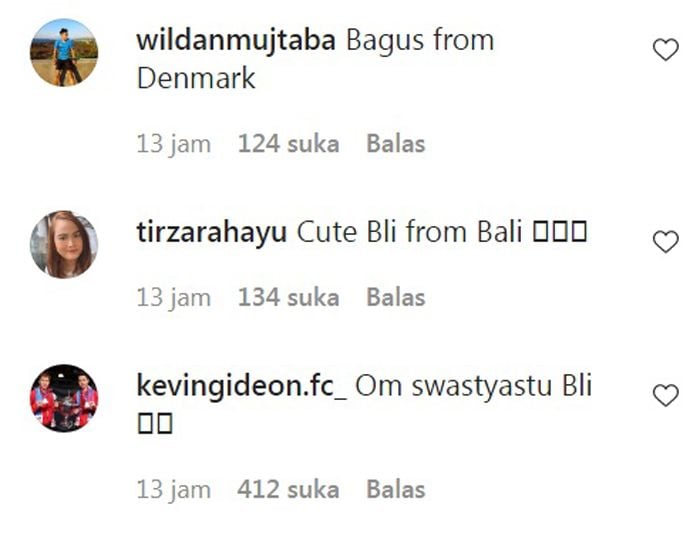 Komentar Netizen Terkait Unggahan Pebulutangkis Denmark yang Kompak Kenakan Pakaian Adat Bali