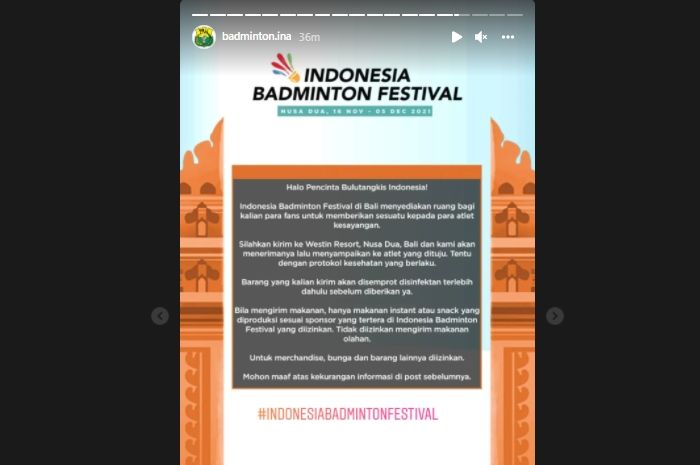 Kabar Gembira! Fans Bisa Beri Hadiah untuk Atlet Badminton di Bali, Simak Caranya