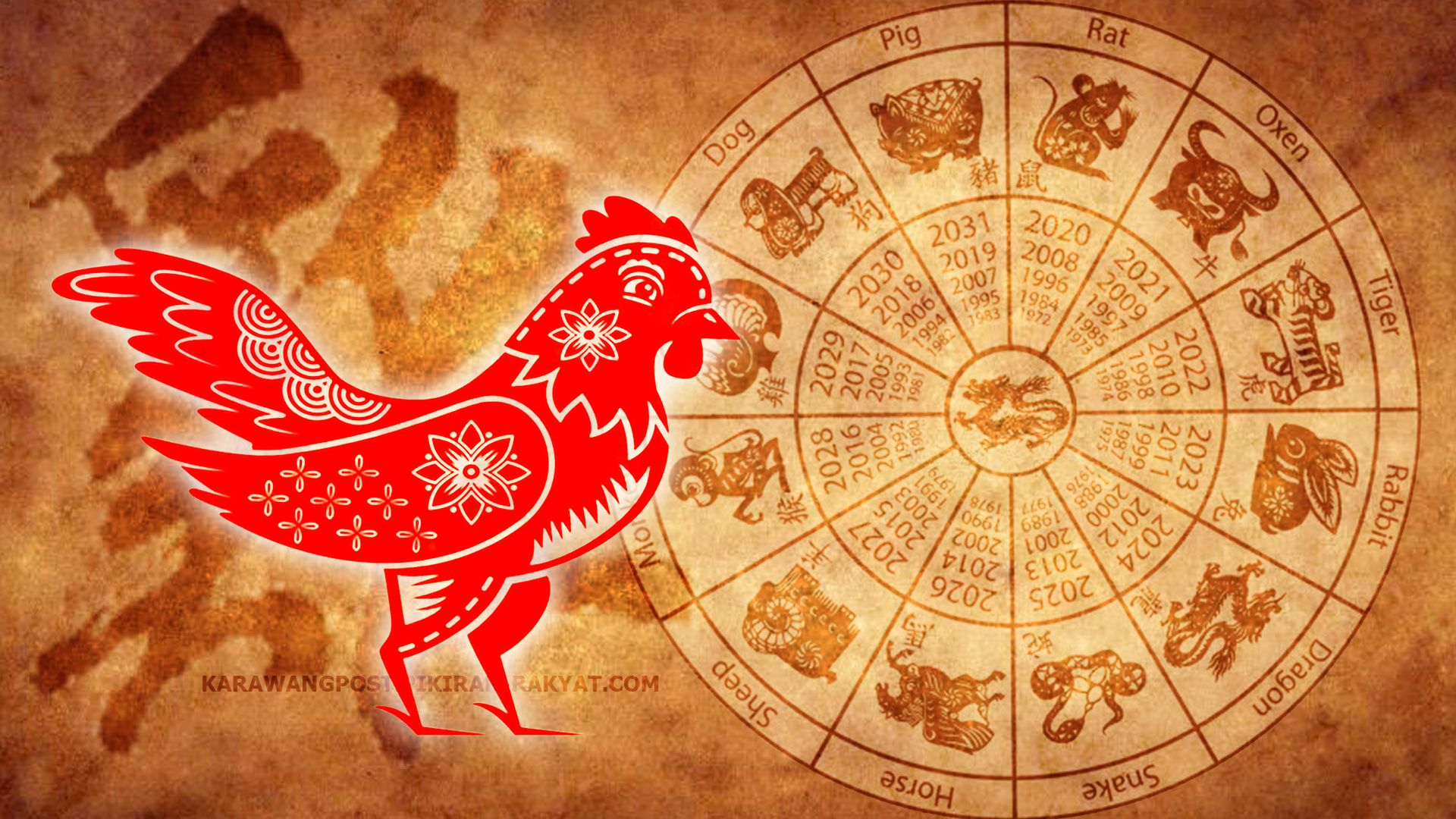 Ilustrasi Shio Ayam Jantan Dalam Astrologi Cina
