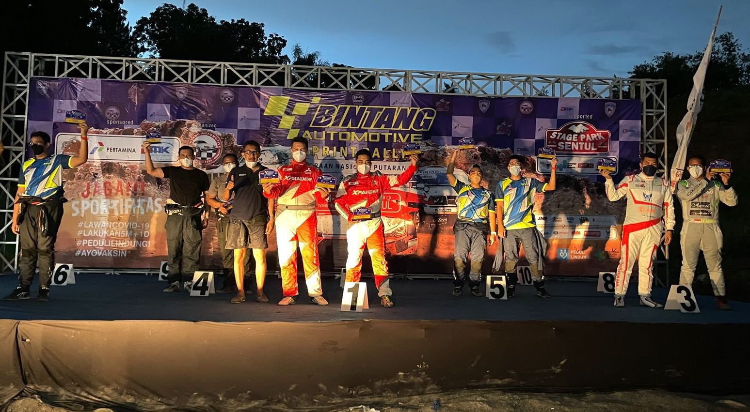 Rifat Sungkar/M. Redwan meraih  podium pertama di Kelas M1 maupun Umum Kejurnas Sprint Rally 2021 putaran 3 yang berlangsung di Stage Park, Sentul, Jawa Barat, 13-14 November 2021./XRT