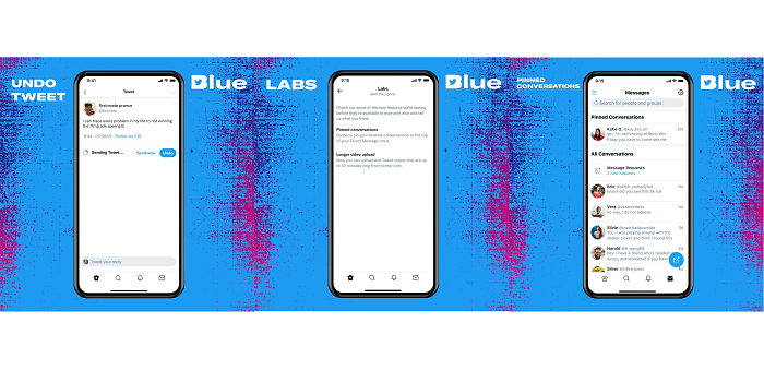 Pengguna yang berlangganan pada Twitter Blue dapat melihat pratayang cuitan sebelum dikirimkan serta akses ke Twitter Blue Labs yang ditujukan untuk mencoba fitur-fitur baru yang sedang dilakukan pengujian.