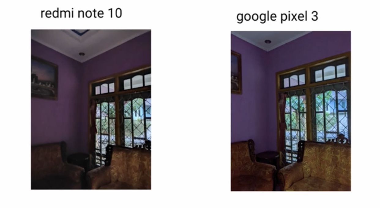 Contoh hasil foto backlight Redmi Note 10 dan Google Pixel 3.