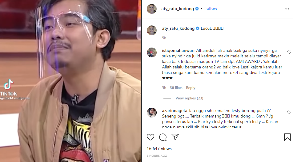 Unggah Video Milik Komika Dodit Mulyanto, Aty Kodong Dikira Sindir Lesty kejora