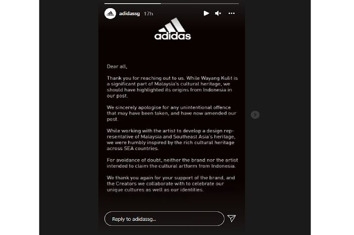 Permohonan Maaf Adidas Soal Wayang Kulit