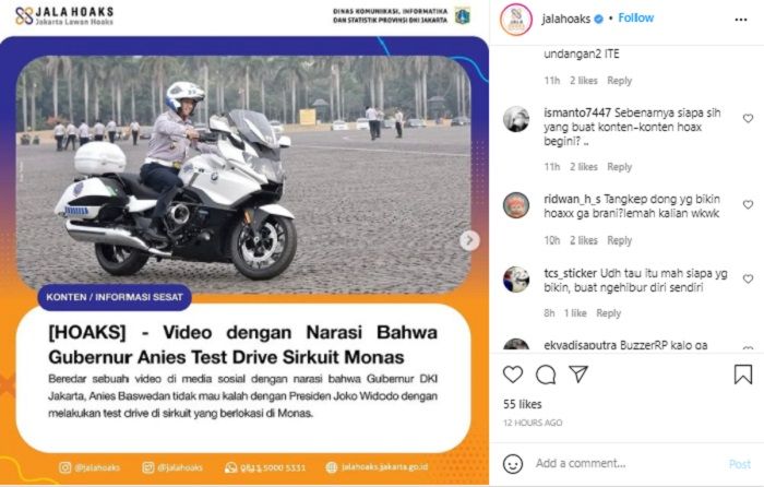 HOAKS - Beredar sebuah video yang menyebut jika Anies Baswedan mengikuti test drive di Sirkuit Monas.*