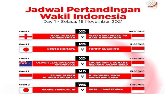 Jadwal Pertandingan Daihatsu Indonesia Master Hari Ini, Akses Link Live Streaming Indonesia Masters 2021