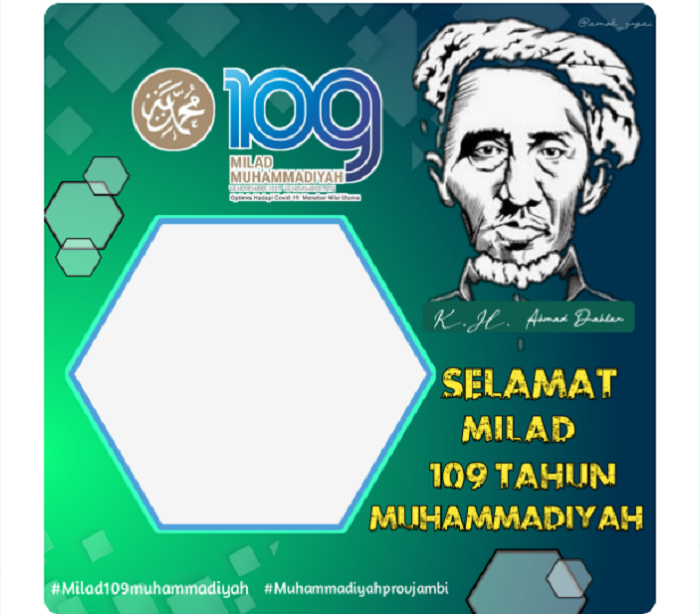 Twibbon Milad Muhammadiyah 2021/Twibbonize/Yogi Ronika