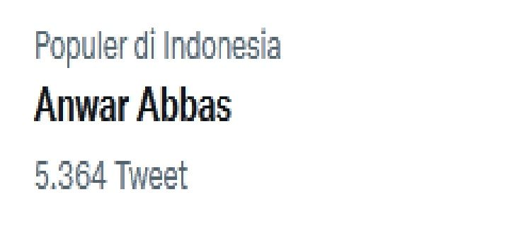 Nama Anwar Abbas menjadi trending topic. 