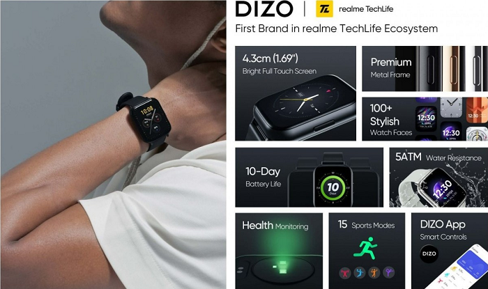 Fitur-fitur yang terdapat di smartwatch Dizo Watch 2.