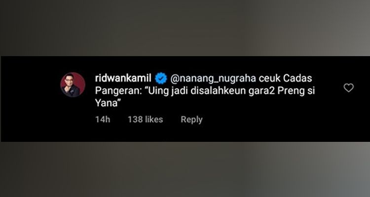 Pernyataan Ridwan Kamil saat dimintai komentar soal Yana Supriatna.