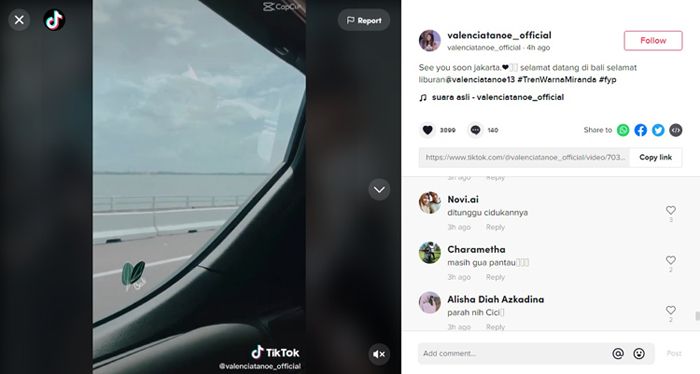 Reaksi Netizen Terhadap Valencia Tanoesoedibjo yang Terbang ke Bali. 